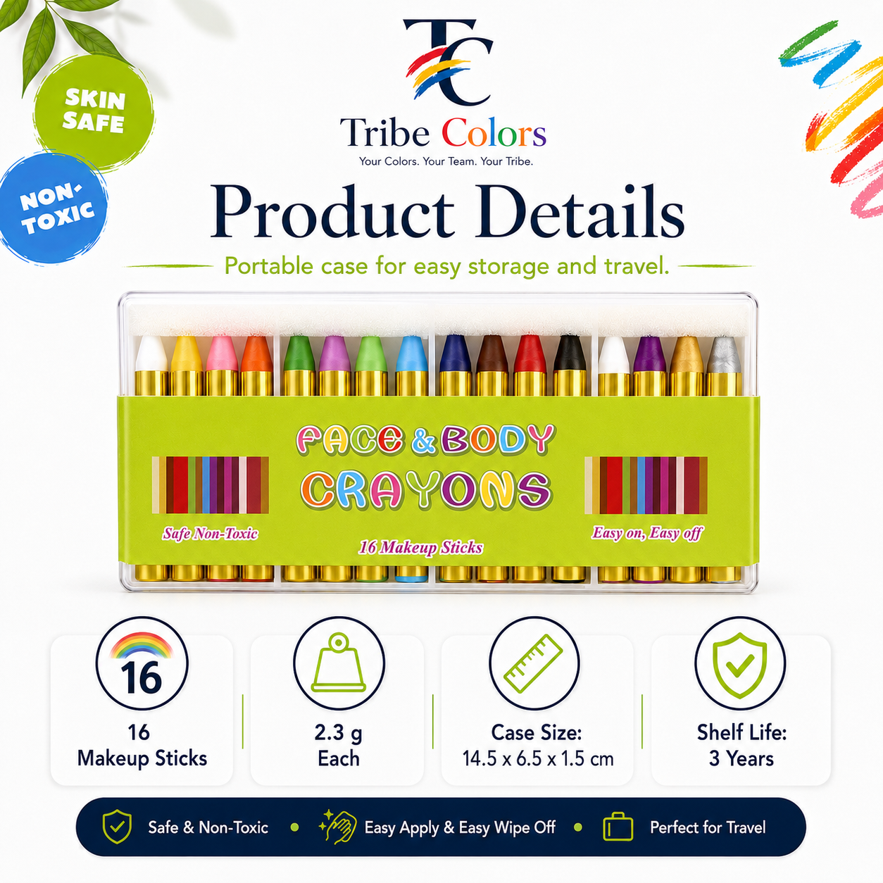 World Cup Face Paint 16 Washable Colors